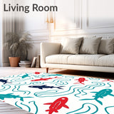 Koi Pond Tranquil Water Ripple Oriental Design(Red)