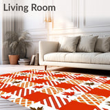 Checkered Gingham with Autumn Harvest Design(Red)