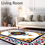 Rosa Garden Interlocking Botanical Medallion with Vintage Motifs (Yellow) - ODIKA