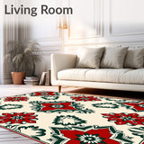 Ornate Holiday Quatrefoil with Seasonal Decorative Details(Red)