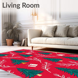 Seasonal Conifer Patterned With Gift Box Accent(Red)