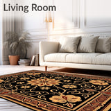 Sunset Medallion Interlocking Floral Motif(Black)