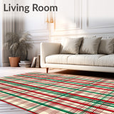 Festive Plaid Tartan with Classic Holiday Accents(Red)