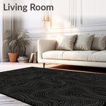 Modern Maze Motif with Abstract Wave and Dotted Overlay (Black) - ODIKA