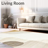 Cream Abstract Area Design(Beige)
