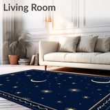 Celestial Constellation Area with Glimmering Stars and Moon(Blue)