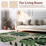 Ultra Soft Area Rug, Non Slip, Stain Resistant, Washable Area Rugs for Living Room, Bedroom, Tropical Monstera Non-Slip Kitchen Runner(Green)