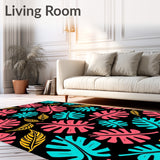 Palm Canopy with Interlocking Tropical Leaf Motifs(Pink)