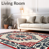 Nordic Pine Branch Tapestry Design with Traditional Seasonal(Red)