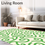 Creamy Whorl Spiral Motif Decorative with Delicate Contours (Green)