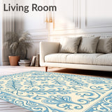 Tapestry Inspired Arabesque with Swirling Acanthus Leaves(Blue)