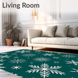 Festive Snowflake Winter Wonderland Throw(Green)