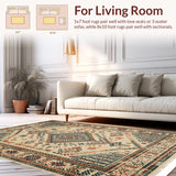 Ultra Soft Area Rug, Non Slip, Stain Resistant, Washable Area Rugs for Living Room, Bedroom, Western Rubber Backing(Beige)