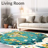 Cartoon Animals and Geographic Icons Round(Blue)