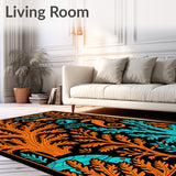 Hawaiian Reef Fantasy Sealife and Coral Art Nouveau(Orange)