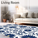 Art Nouveau Blossom Swirl with Ornate Interlocking Leaf (Blue) - ODIKA