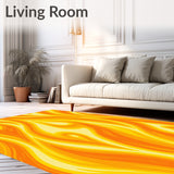 Abstract Flames Motif Featuring Amber and Golden Yellow Tones(Orange)