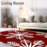 Festive Snowflake Holiday Celebration Accent Doorway Welcome(Red)