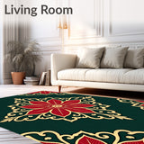 Poinsettia Medallion with Ornate Victorian Flourishes(Green)