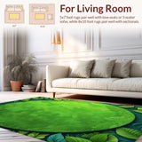 Ultra Soft Area Rug, Non Slip, Stain Resistant, Washable Area Rugs for Living Room, Bedroom, Lotus Leaf Round(Green)