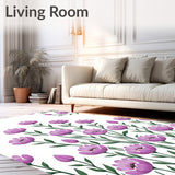 Cottage Garden Wildflower Pathway with Pressed Bloom Details(Purple)