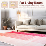 Ultra Soft Area Rug, Non Slip, Stain Resistant, Washable Area Rugs for Living Room, Bedroom, ombre faux wool nursery(Pink)