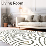 Avant garde Swirl Labyrinth Crafted Flooring(White)