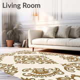 Ornate Damask Scroll Design with Classical European Elegance (Gold)