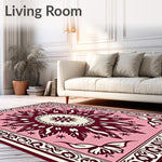 Elegant Medallion Trellis Vintage Distressed Floral Boho (Pink) - ODIKA