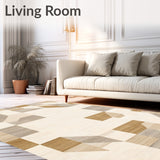 Whimsical Octagonal Beige Hues & Artistic Abstract Design(Beige)