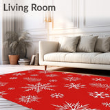 Nordic Winter Wonderland Scene with Pine Bough Silhouettes(Red)