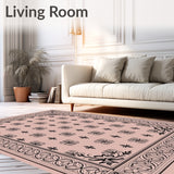 Quatrefoil Trellis with Vintage Damask Accents (Pink)