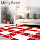 Festive Buffalo Grid Holiday Entrance Welcome Decoration(Red)