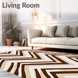 Abstract Chevron with Earthy Neutral Tones(Brown)