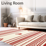 Coastal Red/Beige Square Area(Red)