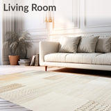 Intricate Beige Area With Subtle Geometric Shapes And Distressed Look(Beige)