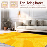Ultra Soft Area Rug, Non Slip, Stain Resistant, Washable Area Rugs for Living Room, Bedroom, Contemporary Abstract Splash(Yellow)