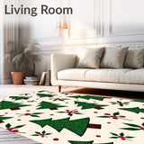 Charming Christmas Tree Patchwork with Holly Berry Accents(Beige)