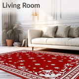 Winter Wonderland Ornamental Design Decorative Floor Covering(Red)