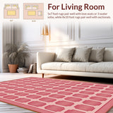 Ultra Soft Area Rug, Non Slip, Stain Resistant, Washable Area Rugs for Living Room, Bedroom, Western Preppy Cowgirl Door(Pink)