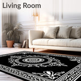 Classical Medallion Ornate Baroque Luxurious Sophisticated Chic (Black)