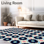 Chinoiserie Bloom Interlocking Lattice with Delicate Wildflowers (Beige) - ODIKA