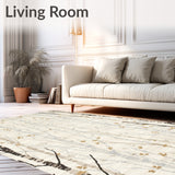 Woodland Branches Area with Scattered Bark Motifs and Subtle Beige Tones(Beige)