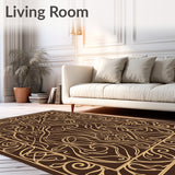 Elegant Swirl Lattice Decorative Flooring(Brown)