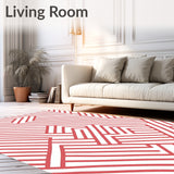 Minimal Herringbone Zigzag Farmhouse Trendy(Red)