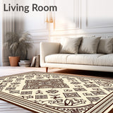 Interlocking Lattice Vintage Medallion Abstract Boho (Brown)