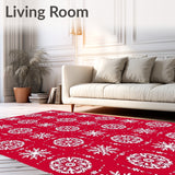 Festive Snowflake Winter Wonderland Holiday Decoration Throw(Red)