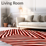 Classic Striped Monochrome Chevron Motif(Red)