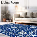 Festive Nordic Snowflake with Vintage Chevron Detailing(Blue)