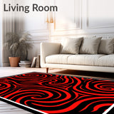 Abstract Swirl Contemporary Modern Art Style Decorative(Red)